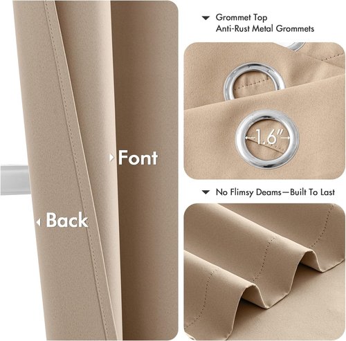 MIULEE Blackout Curtains - Thermal Insulated Room Darkening Drapes for Bedroom & Living Room | 40 x 54 Inches, 2 Panels