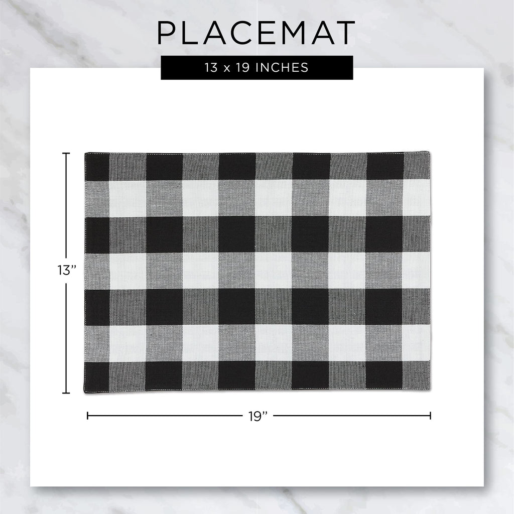 DII Thanksgiving & Fall Table Decoration Autumn Farmhouse Plaid, Placemat Set, 13x19, Pumpkin Spice Orange, 6 Count