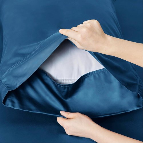 Bedsure California King Sheet Sets - Cooling Rayon Bamboo Sheets | Breathable, Soft & Deep Pocket Up to 16 Inches - Teal