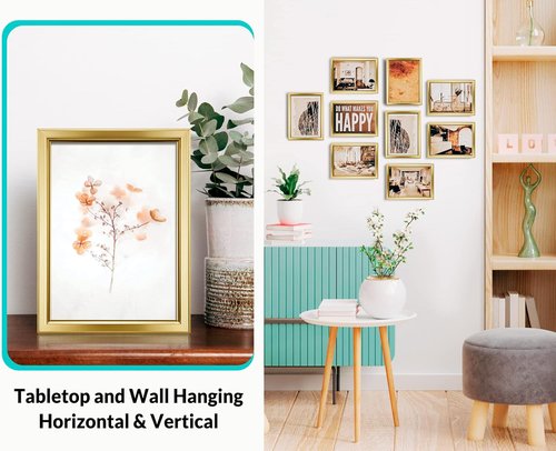 LaVie Home 4x6 Picture Frames - 12 Pack Gold | Elegant High-Definition Glass for Wall & Table Display