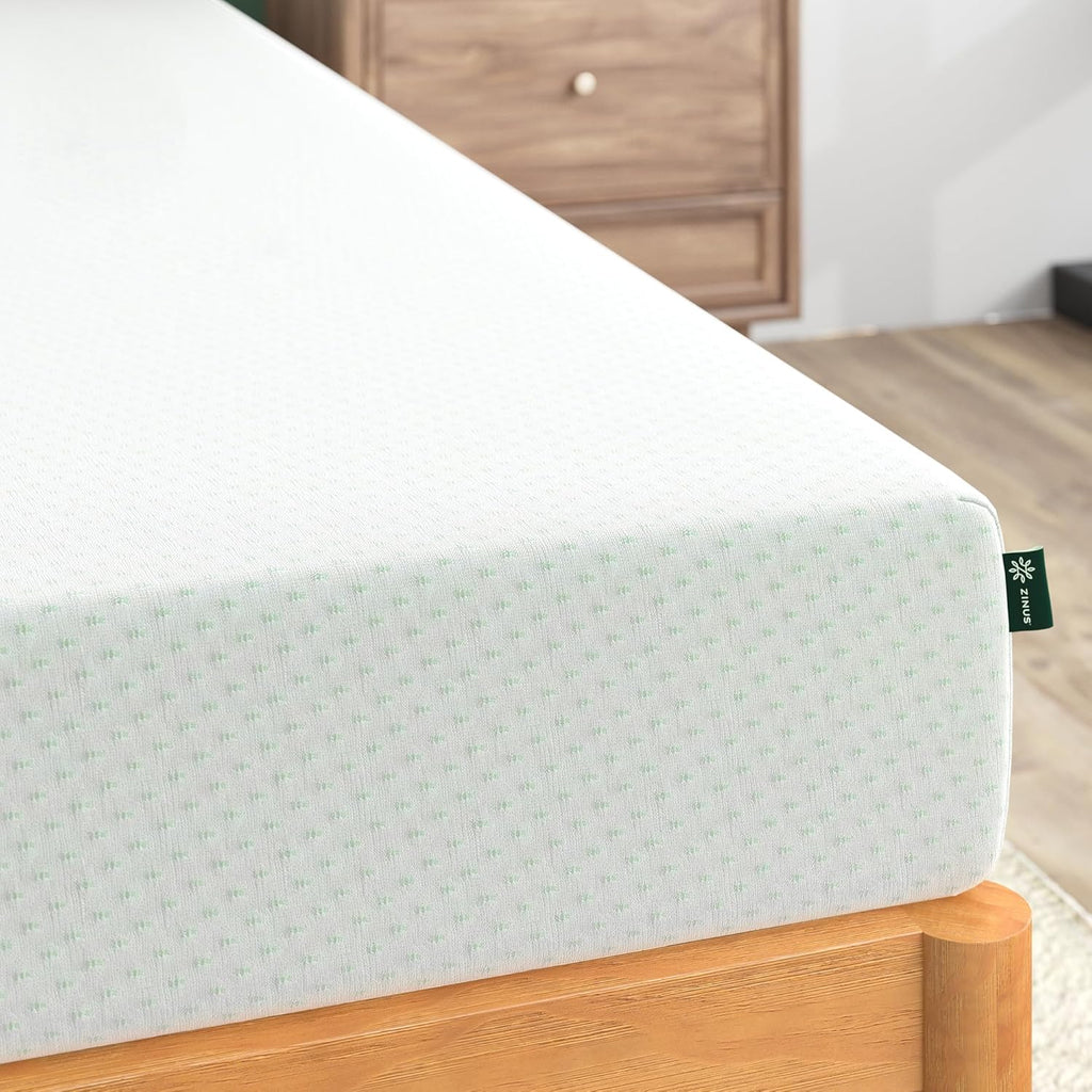 Zinus 6 Inch Green Tea Memory Foam Mattress - Short Queen | Fiberglass-Free, CertiPUR-US Certified, Custom Contour Support