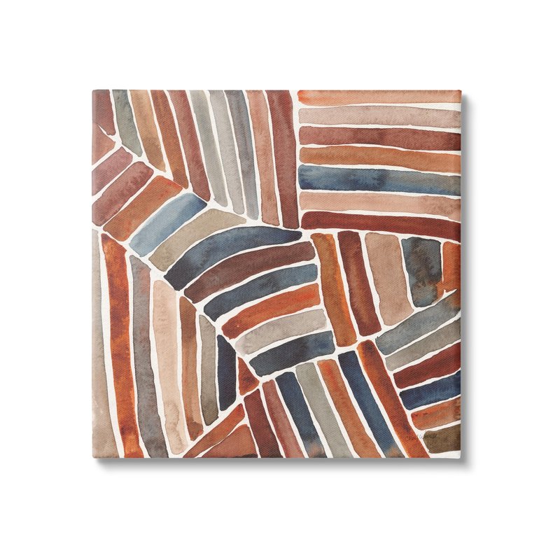 Stupell Industries Abstract Terracotta Stripes Canvas Wall Art Design by Cheryl Warrick