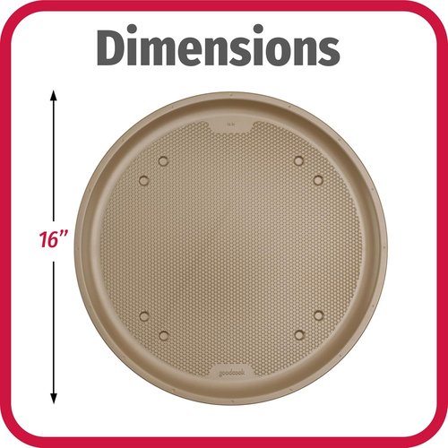 GoodCook BestBake Nonstick Pizza Pan - Textured Carbon Steel, 16-Inch, Bronze Finish