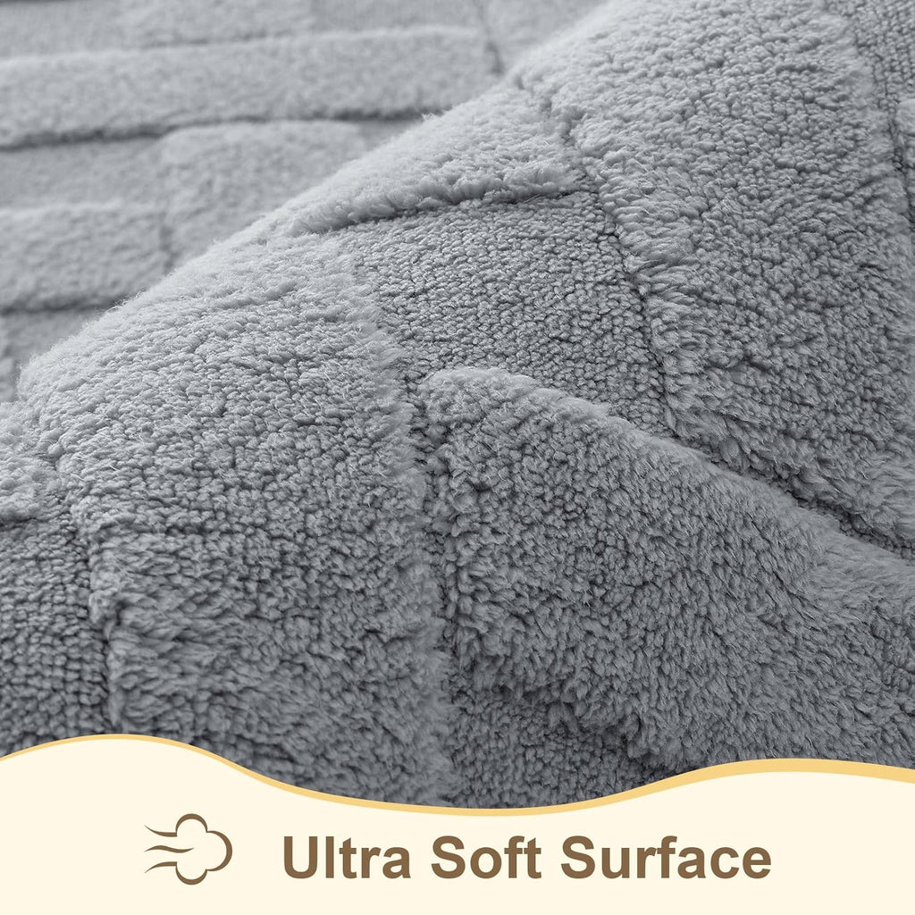 OLANLY Area Rug - Soft Plush Carpet for Living Room & Bedroom | Easy Clean Geometric Shaggy 4x6 Grey