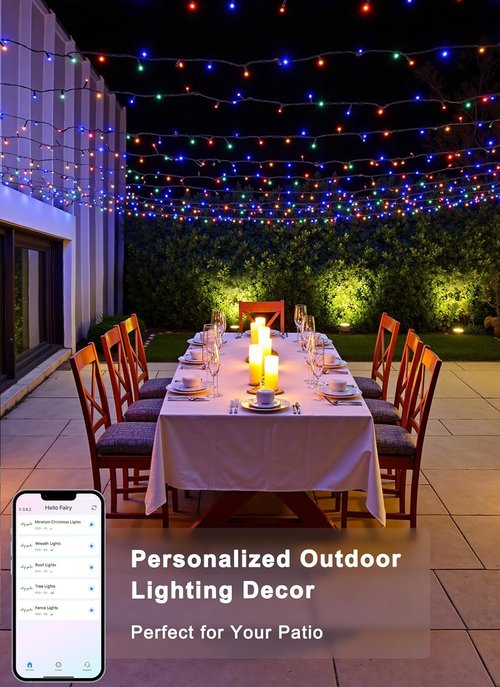 Minetom LED RGB String Lights - 82ft 250-LED Color Changing Fairy Lights with Remote & App Control