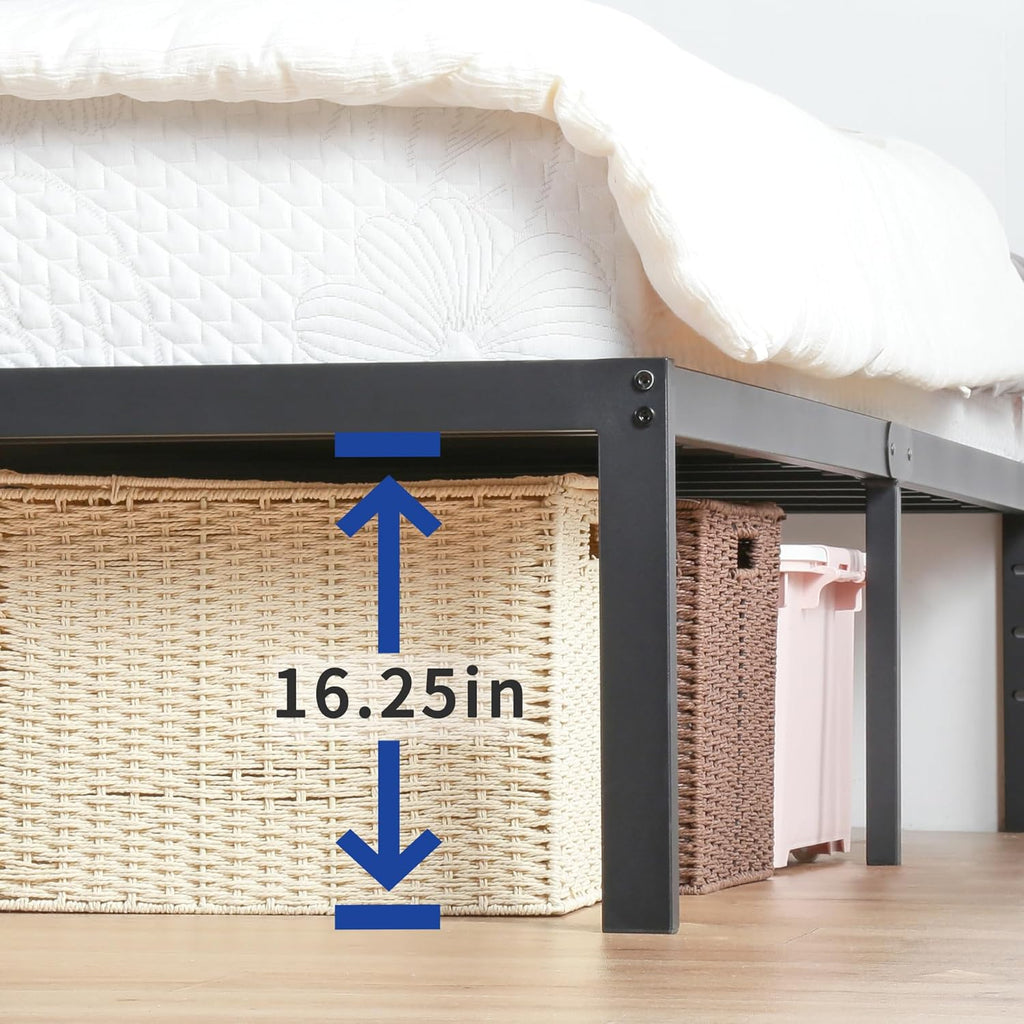Olee Sleep King Size Platform Bed Frame - 18 Inch Heavy Duty Steel Slat Support, Noise-Free Design, Easy Assembly
