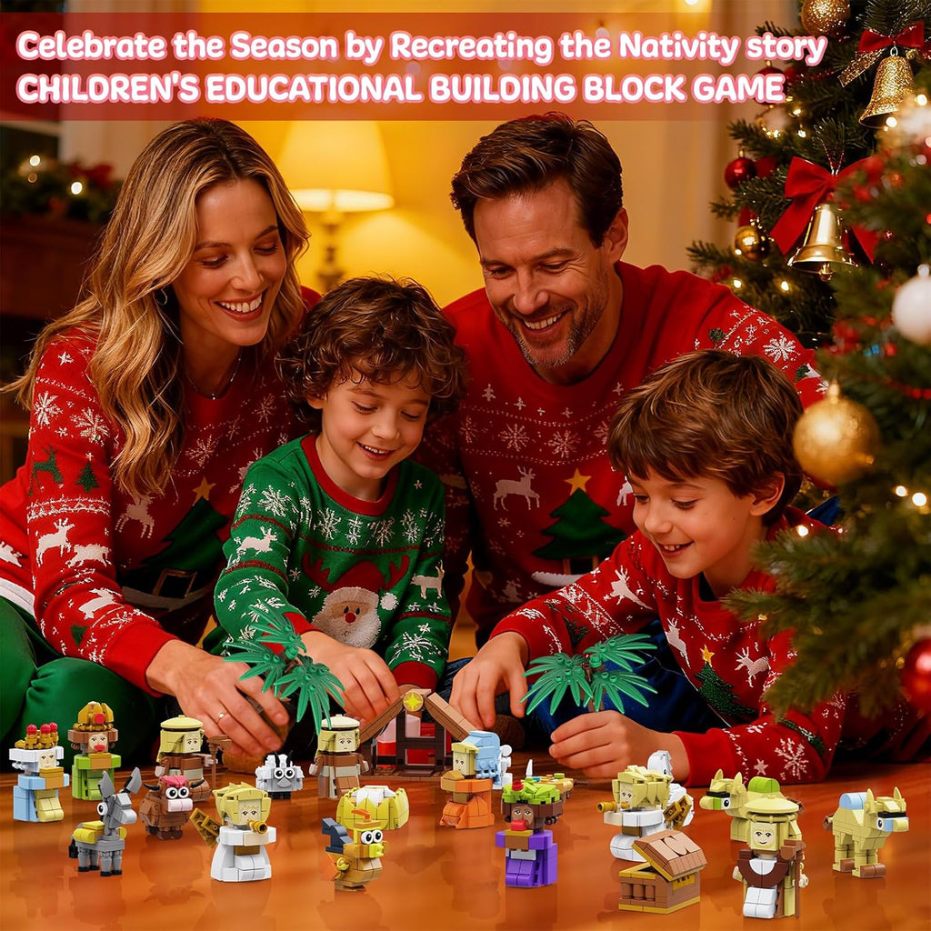 Nativity Advent Calendar 2025 - 24-Day Building Blocks Countdown Set for Kids & Adults