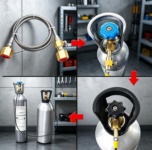 Co2 Tank Cylinder Refill Station,Co2 Filling Adapter With 60 inch Hose,CGA320 Tank Fill CGA320 Tank