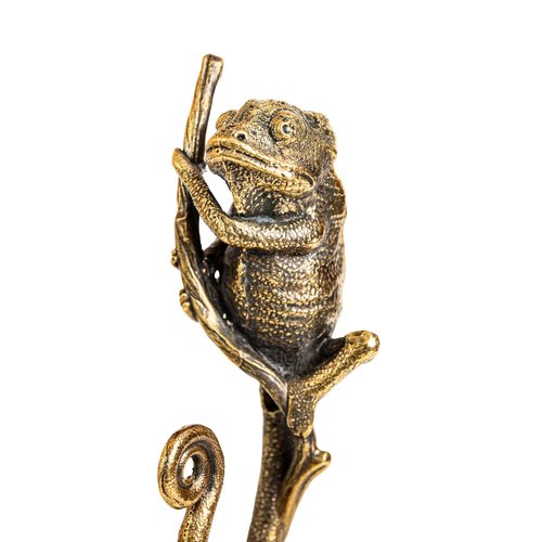 Chameleon Handmade Solid Brass Hook – Sturdy & Detailed Lizard Wall Hook for Coats, Bags, Towels – Unique Rustic Home Decor