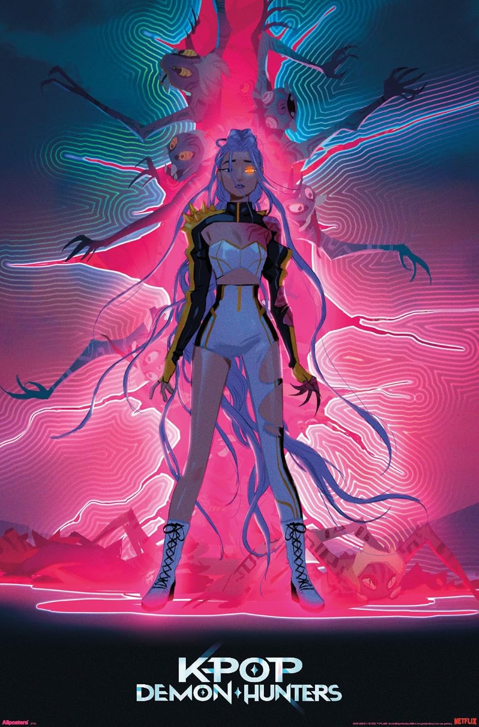 Netflix KPop Demon Hunters Wall Poster - Rumi Dimensional Rip Design, Unframed 34L x 22.4W