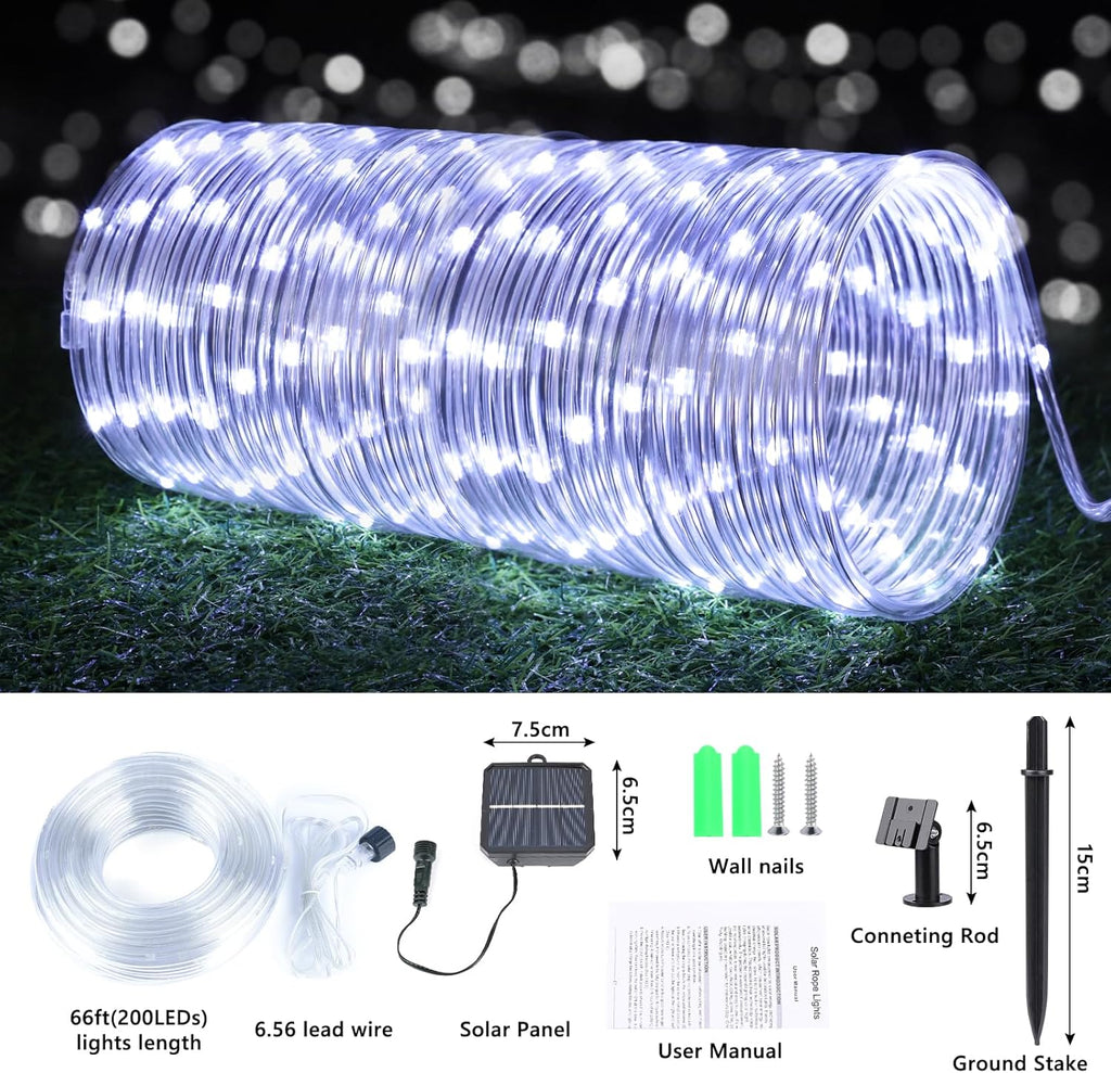 Solar Rope Lights by [Brand Name] - 132ft 400LED Waterproof Outdoor String Lights | 8 Modes for Garden & Patio Decor