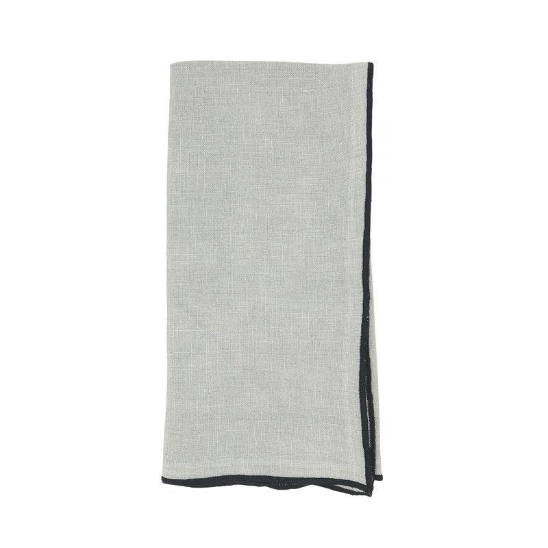 Saro Lifestyle Stonewashed Stitch Border Table Napkins (Set of 4), Blue-Grey, 20"
