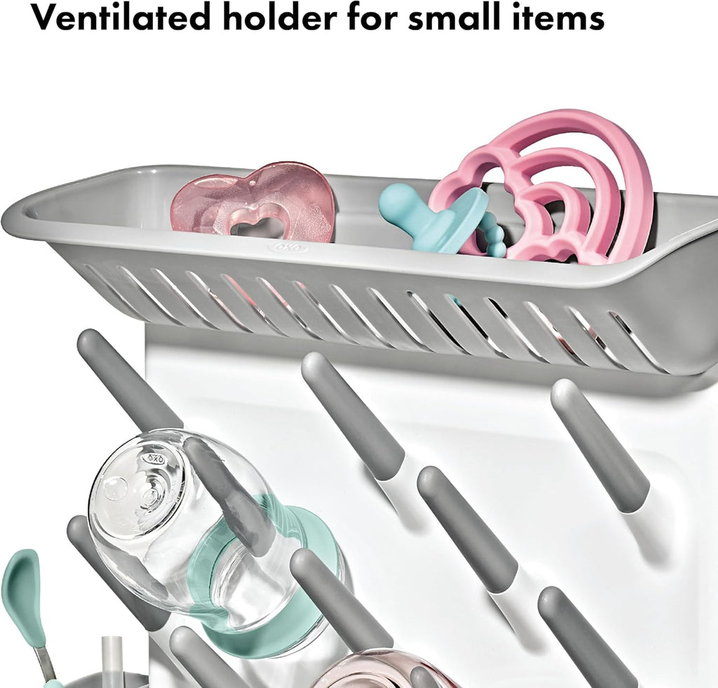 OXO Tot Expandable Drying Rack - Space-Saving Design for Newborn Baby Bottles | Essential Kitchen Organizer