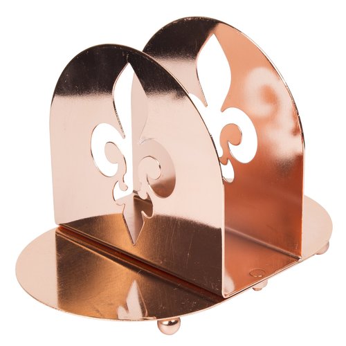 Creative Home Copper Fleur de Lis Metal Napkin Organizer – Elegant, Holder for Kitchen Counter, Dining Table, Buffet, or Café Use, French-Style Decorative Accent & Gift