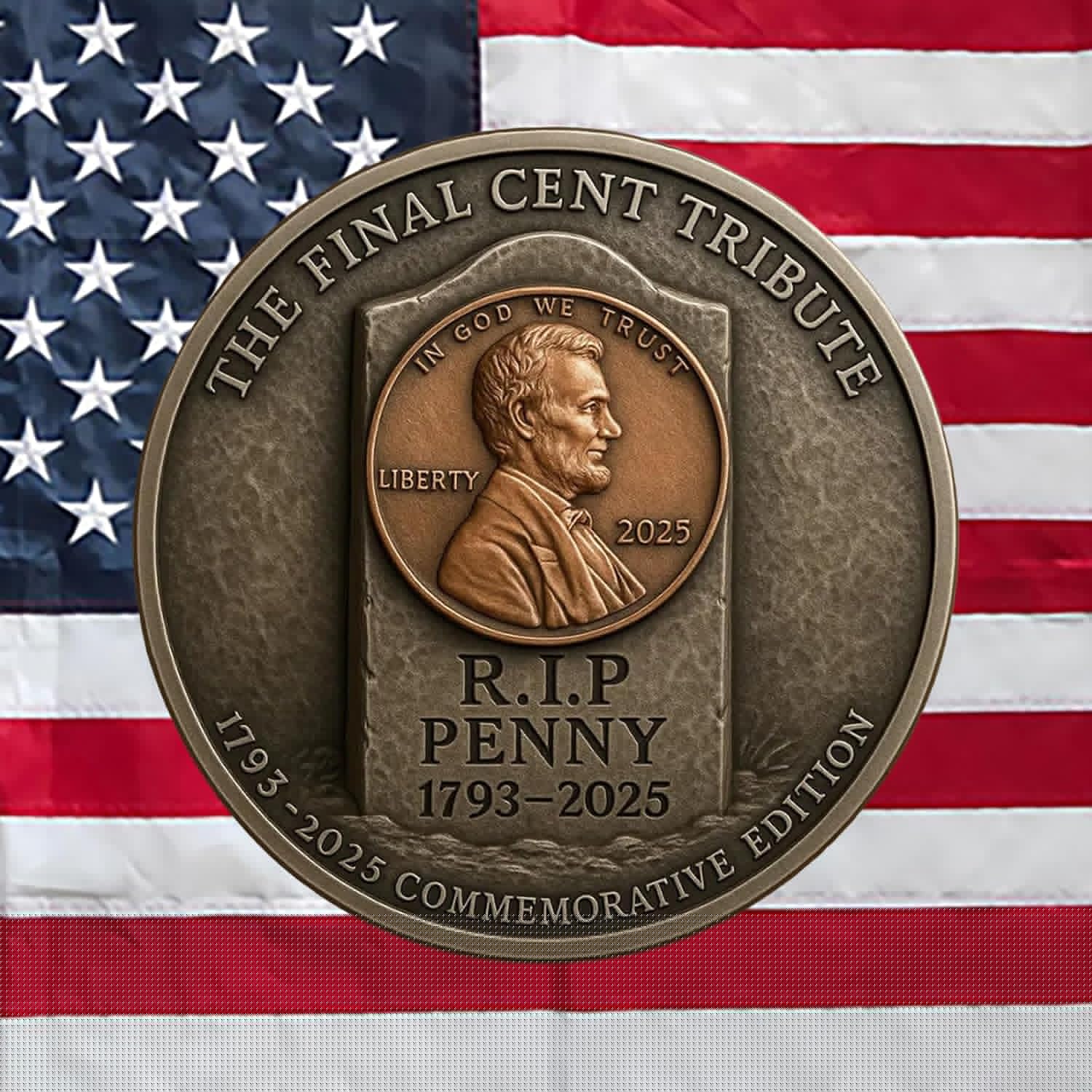 Final Cent Memorial Coin (1909-2025) - Commemorative Lincoln Penny Tribute | Perfect Collector's Gift