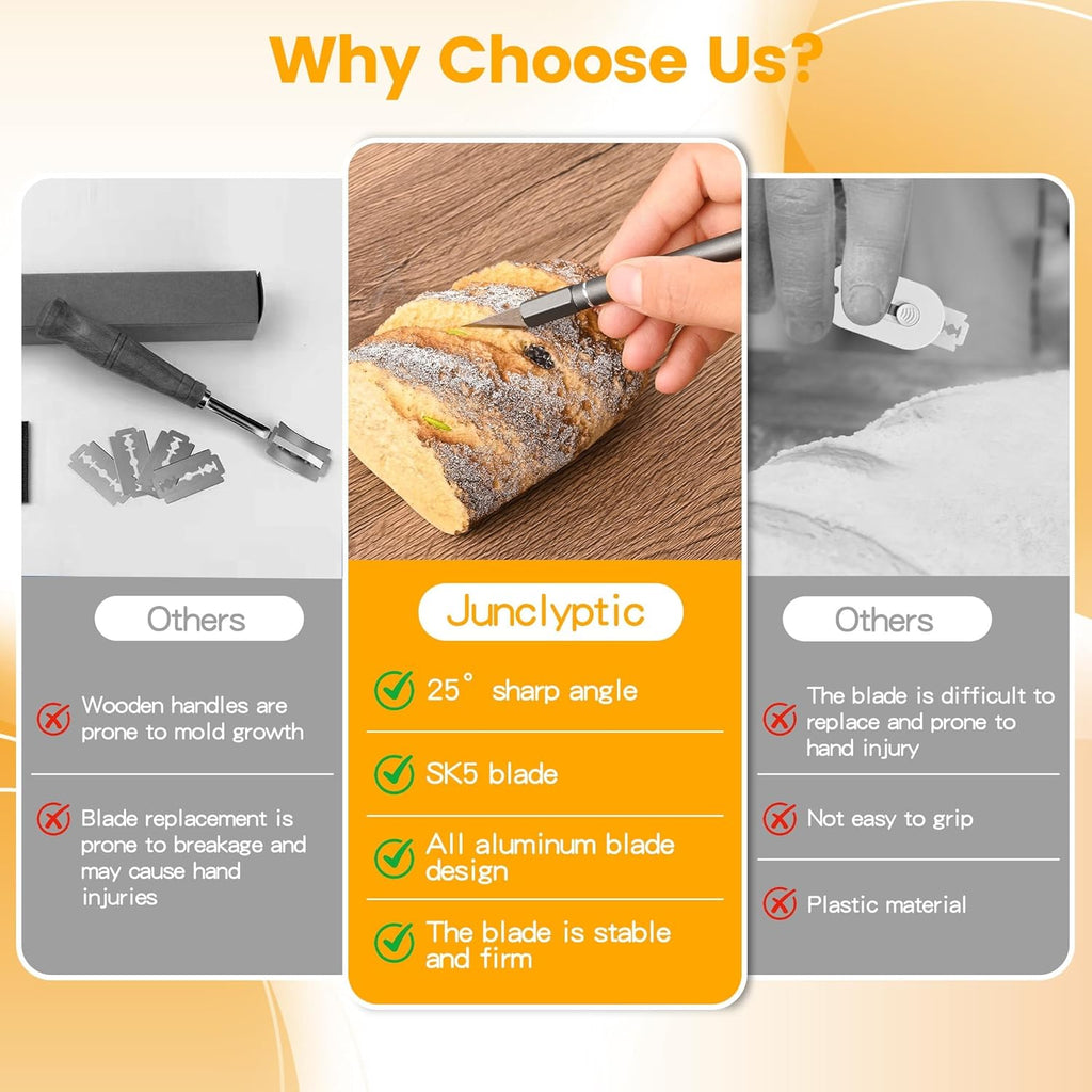 Skiennix Upgraded Bread Lame - Professional Sourdough Scoring Tool with 10 Blades & Ergonomic Handle
