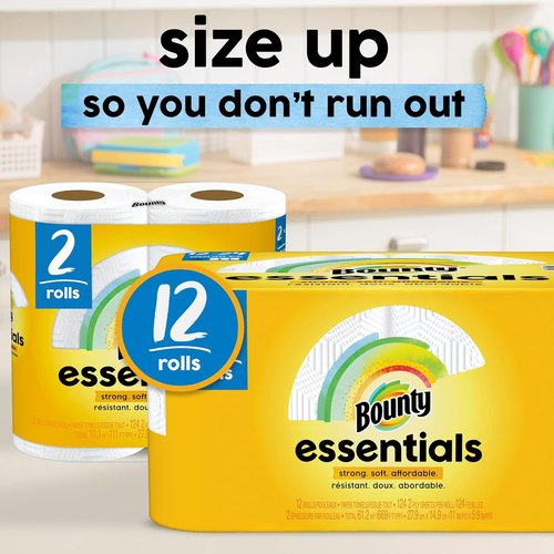 Bounty Paper Towels - Ultra-Absorbent Cleaning Power | 12 Pack for Tough Messes