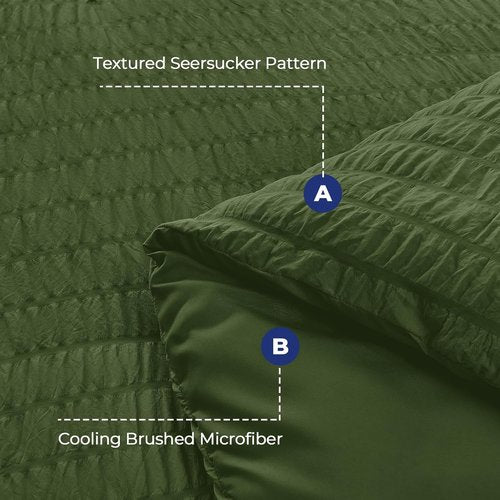 HYMOKEGE Olive Green California King Comforter Set - 7-Piece All-Season Luxury Bedding Set