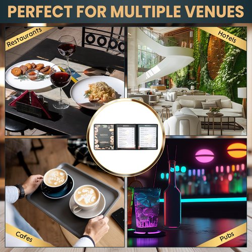 AMGSH 8.5 x 11 Inch Menu Covers, 10 Pack 3 Page 6 View Menu Sleeves Clear View Menu Holder for Kitchen, Restaurant Supplies, Drink, Wine Menu