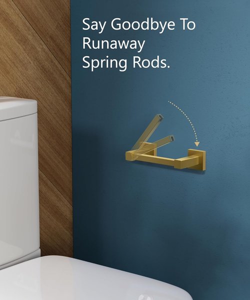 FORIOUS Toilet Paper Holder - Stainless Steel Rustproof Double Post Pivoting Design | Brushed Gold Finish