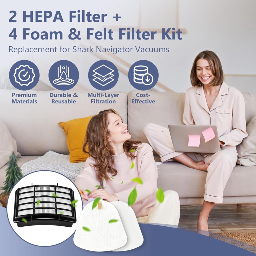 Shark Navigator Lift-Away Deluxe NV350 Series - 2 HEPA & 4 Foam Filters | Ultimate Cleaning Power