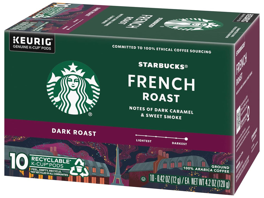 Starbucks French Roast K-Cup Pods - Bold Flavor, 10 Count Pack