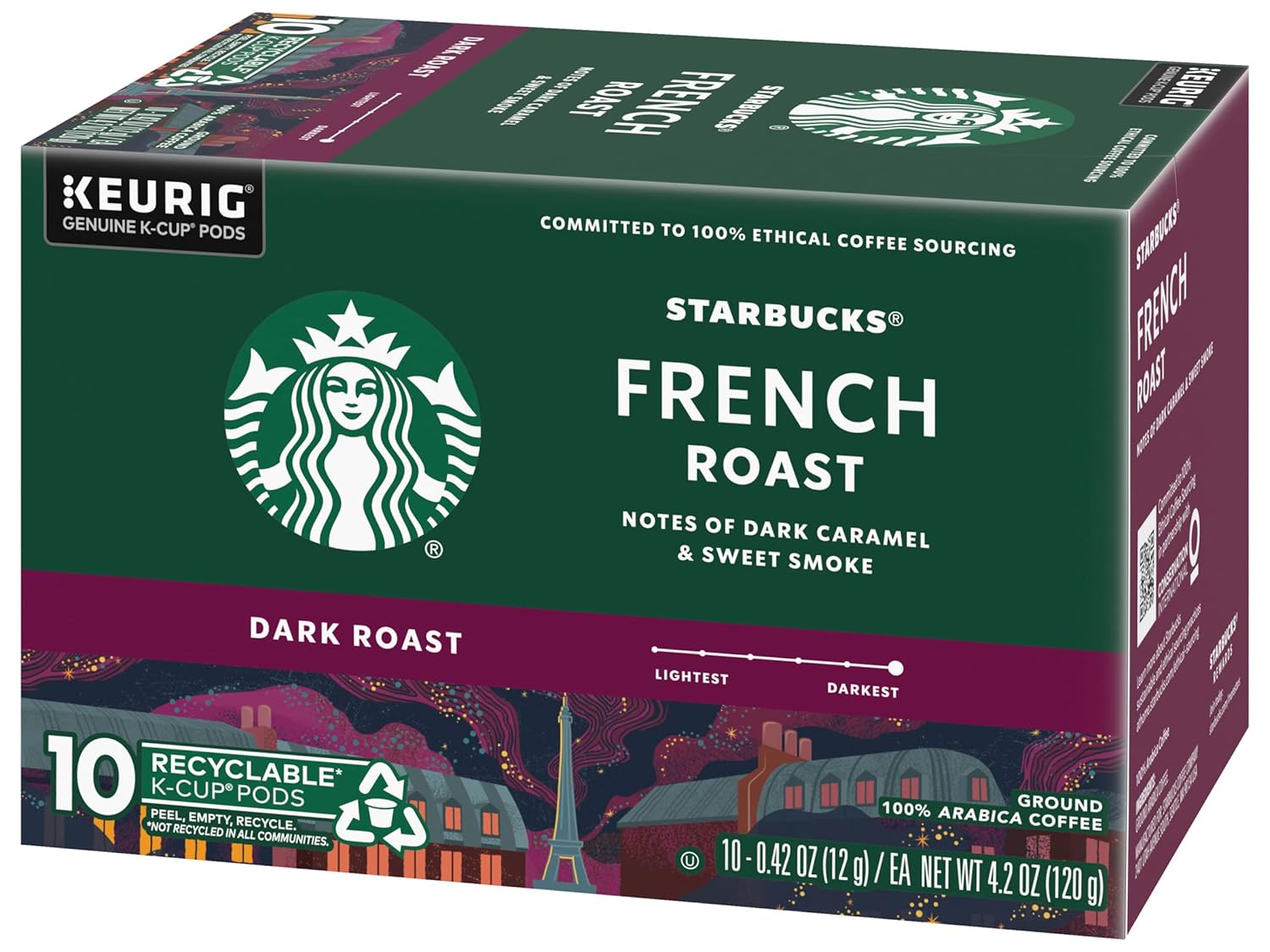 Starbucks French Roast K-Cup Pods - Bold Flavor, 10 Count Pack