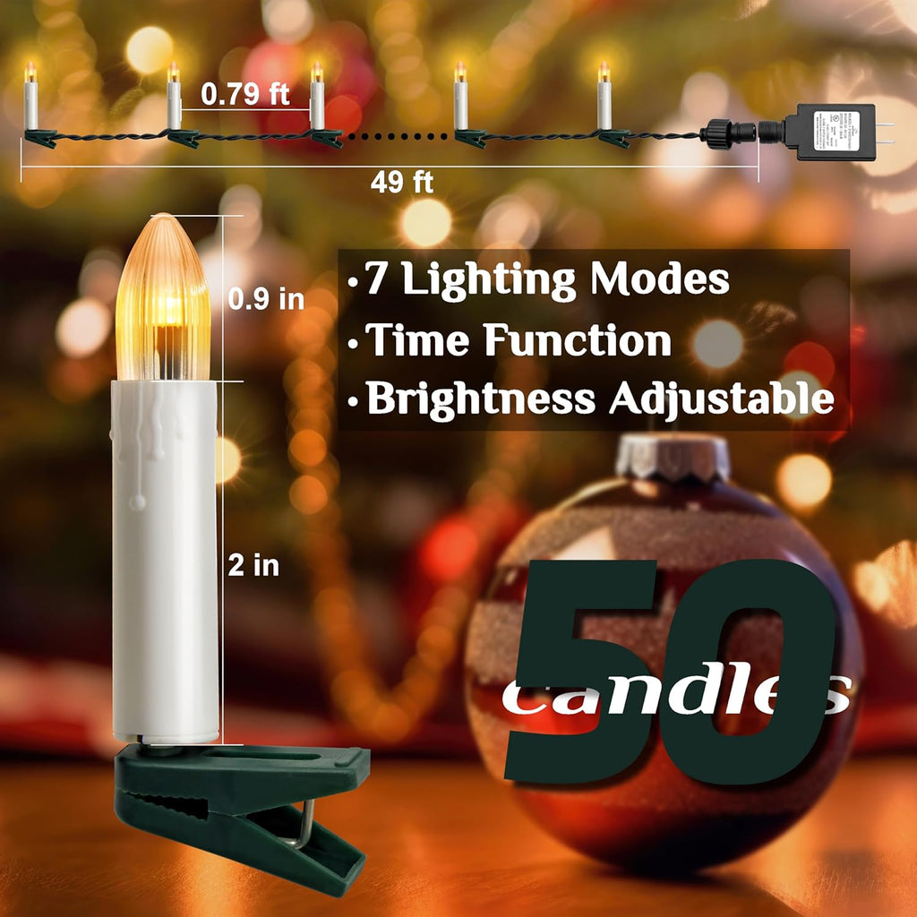 Regine Switzerland Flameless Christmas Candle Lights - 50 Pcs with Remote & 3D Flickering Effect | Multi-Color Options
