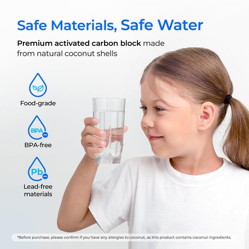 Waterdrop FQK1R, GXULQR Under Sink Replacement Filter, NSF/ANSI 42 372 Certified, Replacement for Hexagonal Head GE SmartWater GXULQR, GXULQK and GXK140TNN, 2K Gallons, 2 Filters