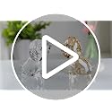 Blue DOJOZ Crystal Puppy Desktop Statue - Cute Glass Dog Figurine, Home Decor