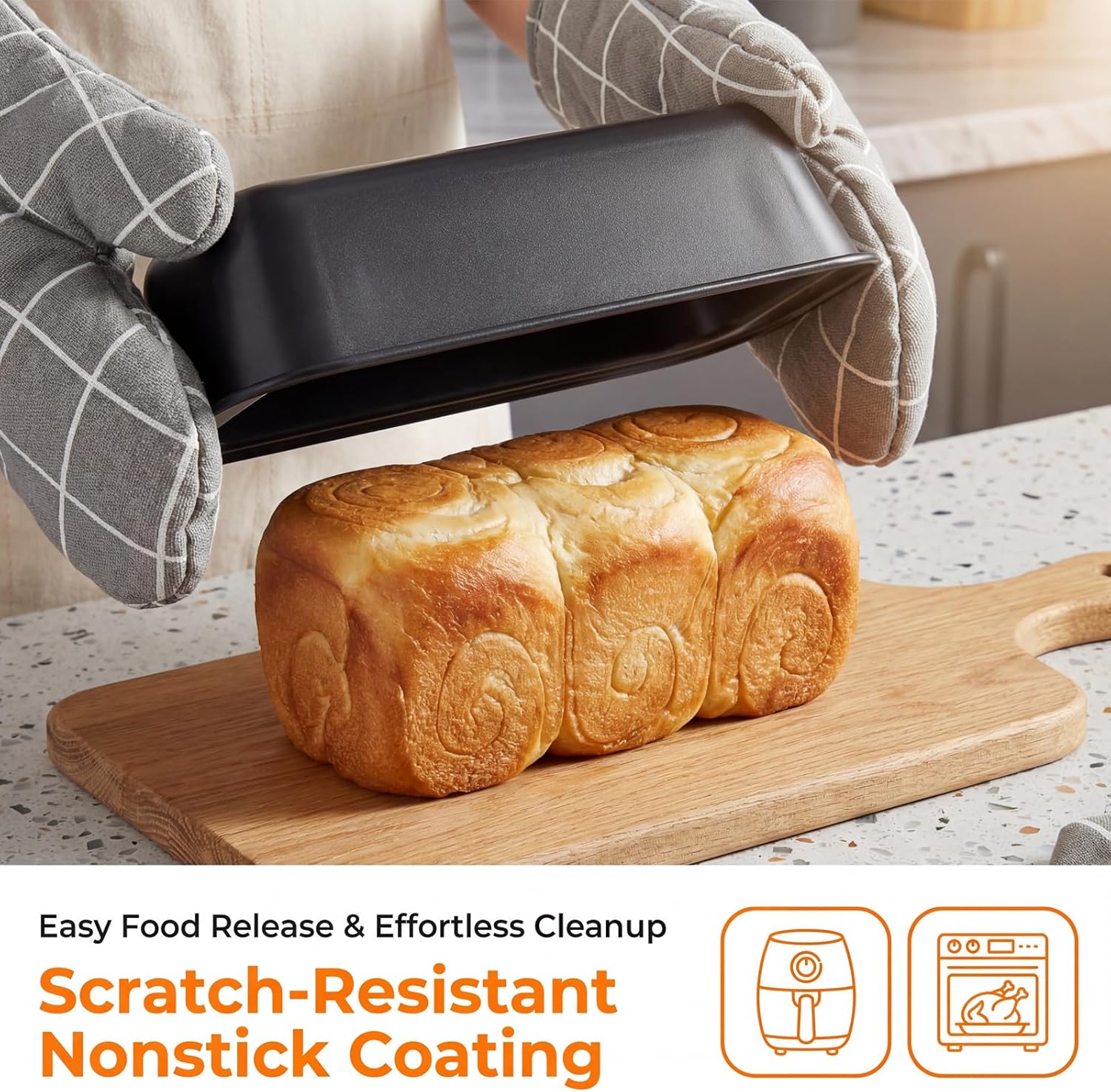 Skiennix Nonstick Bakeware Set - 6-Piece Carbon Steel Baking Pans for Cakes, Muffins & Roasting