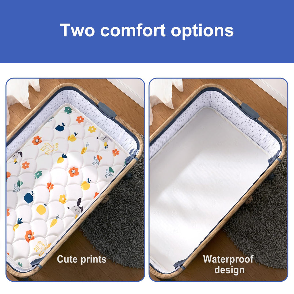 VIVIDVIBEBEARPAS Baby Bassinet Mattress 47 x 23.6 inches- Firm Support and Comfort Premium Foam,Noiseless and Odorless,Hypoallergenic Small Crib Mattress, Fits Moses Basket