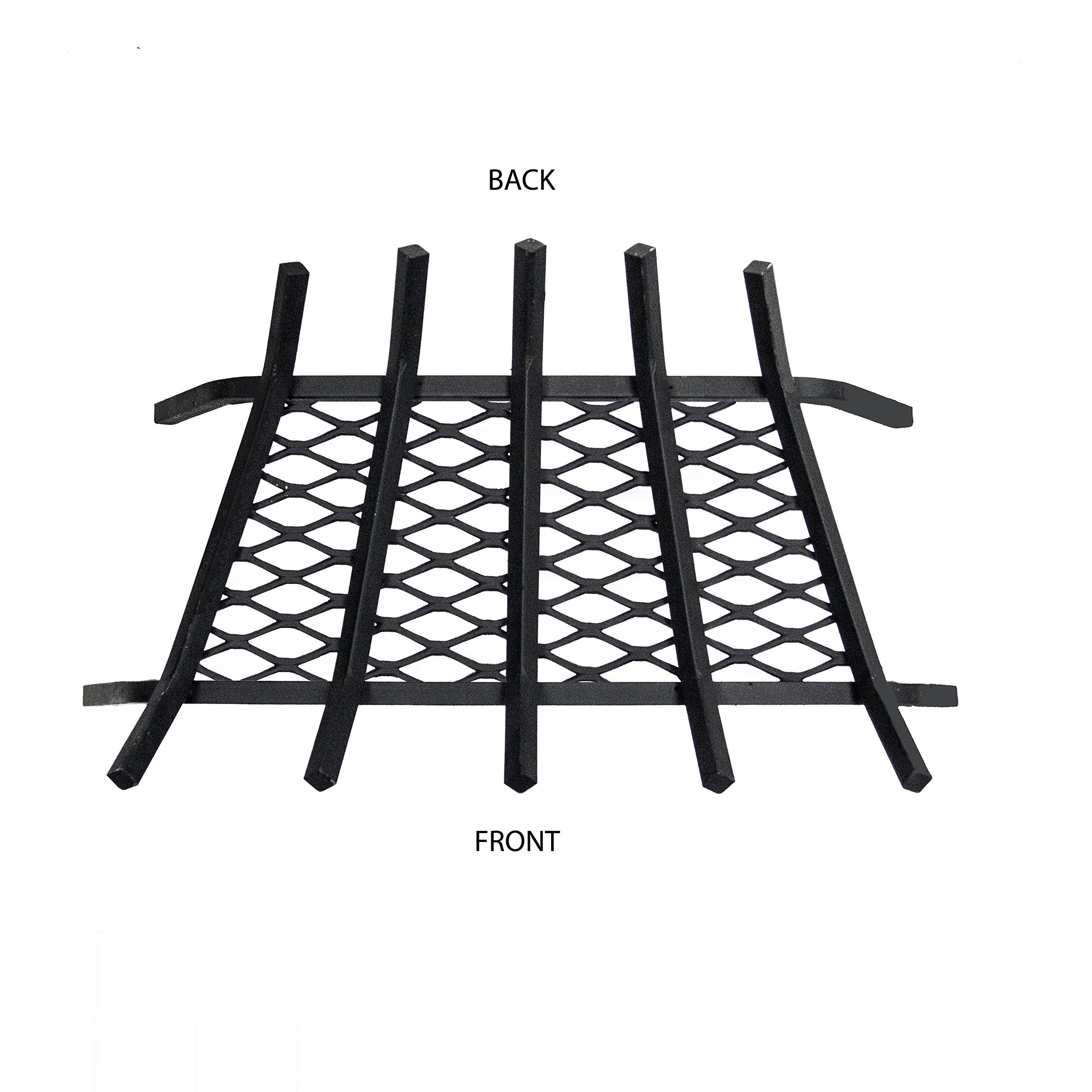 Pleasant Hearth - 1/2" Solid Steel Fireplace Grates With Ember Retainer, Black, 21-Inch