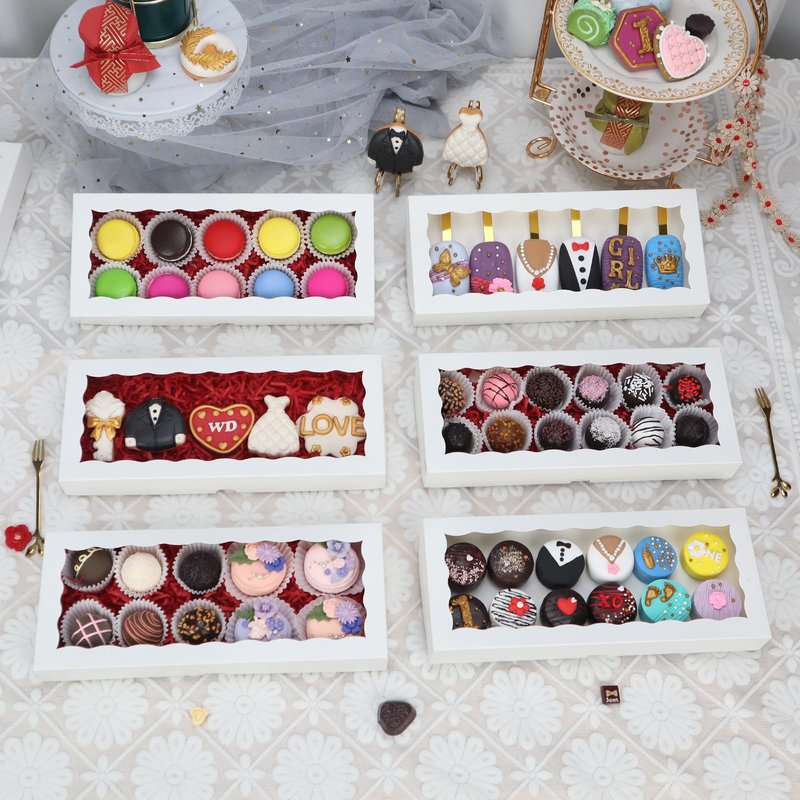 ROSPAKTEK 50pcs 12x5x1.5Inches White Bakery Boxes with Window Cookies Boxes Macaron Boxes. Cakesickle Boxes Browines Treat BoxesChocolate Truffle Boxes for Christmas Valentine's Easter Mother's Day