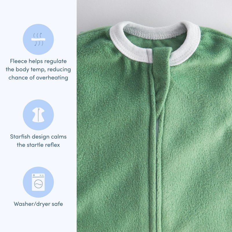 SleepingBaby Zipadee-Zip Transition Swaddle - Cozy Fleece Wearable Blanket with Two-Way Zipper for Baby Sleep - Digging You, X-Small (3-6 Month)