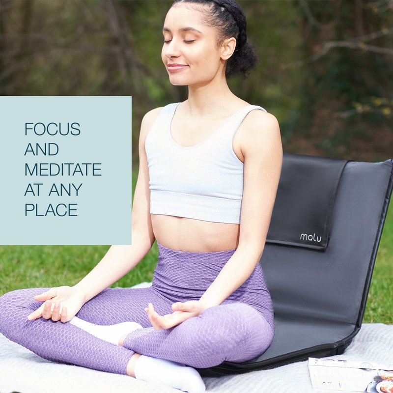 malu Padded Floor Chair w/Back Support - Japanese Chair Meditation Cushion, Comfortable Folding Backrest, Removable Easy Wash Cover (Pillow, Extra Large, Gray)