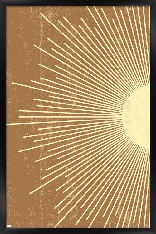 Trends International Abstract Sun Wall Poster, 14.725" x 22.375", Black Framed Version