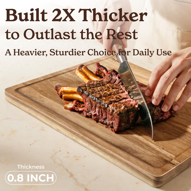 SMIRLY Wood Cutting Boards For Kitchen - Bamboo Cutting Boards For Kitchen Cutting Board, Bamboo Cutting Board Set With Holder, Chopping Board, Butcher Block, Small Wooden Cutting Board Set