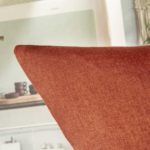 Woaboy Set of 2 Outdoor Waterproof Throw Pillow Covers Rust Decorative Farmhouse Pillowcase Solid Fall Cushion Cases for Patio Tent Balcony Couch Sofa Car 12x20 inch