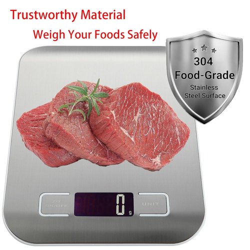 Digital Kitchen Scale by [Brand Name] - 5kg/11lb Capacity | Accurate Grams & Ounces Measurement for Baking, Cooking, Keto, and Meal Prep - Durable 304 Stainless Steel