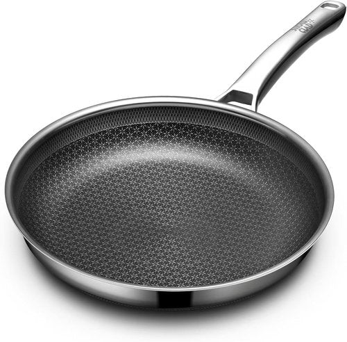 LigtSpce Non Stick Frying Pans, 11.9 inch Hybrid Frying Pans Nonstick,non stick Stainless Steel Skillets, Dishwasher/Oven Safe Cookware, Induction Compatible, PFOA Free Cookware