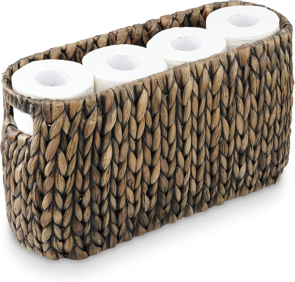 Skiennix Black Toilet Paper Storage Basket - Stylish Organizer for Bathroom Essentials