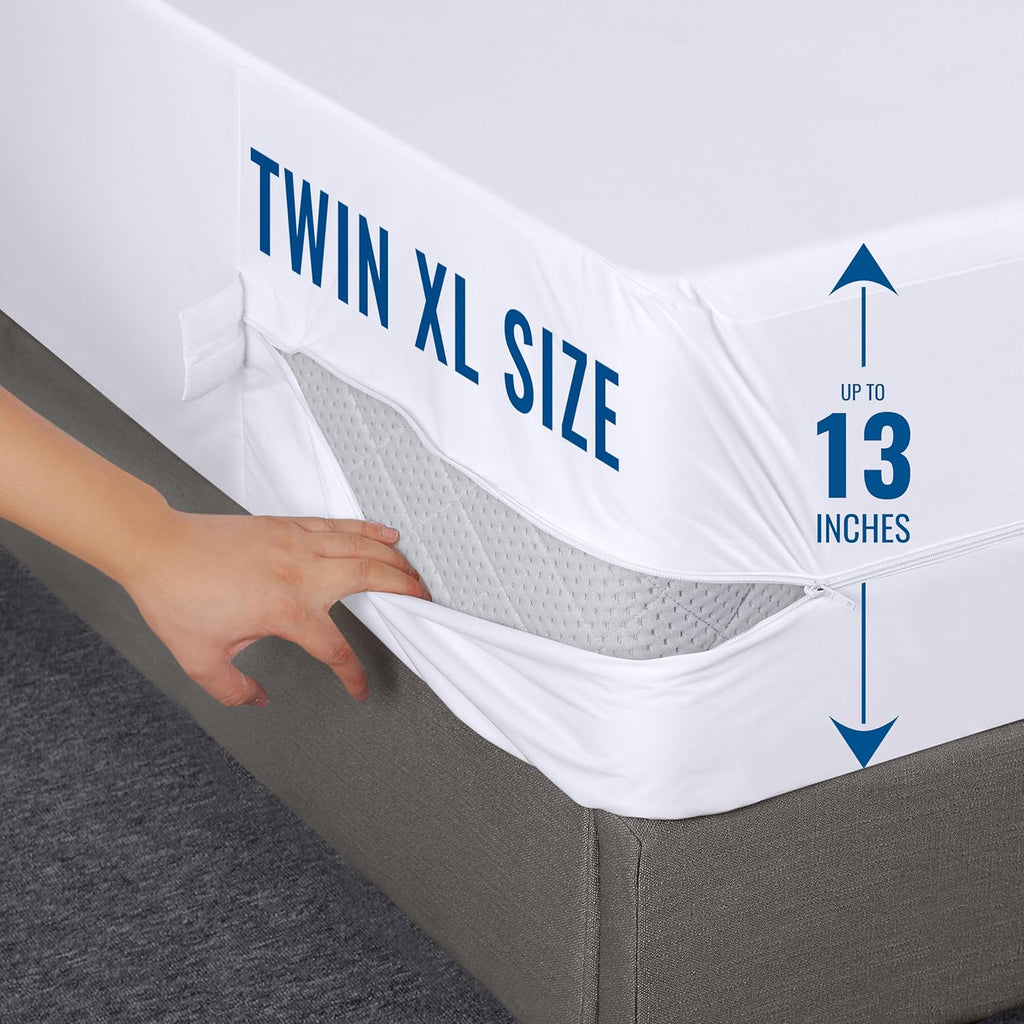Utopia Bedding Mattress Protector - 100% Waterproof & Bed Bug Proof | Twin XL Size, 6-Sided Encasement