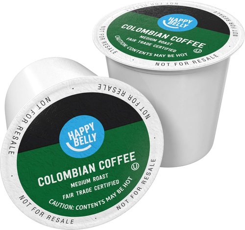 Happy Belly Medium Roast Coffee Pods - Colombian Flavor | Compatible with Keurig 2.0, 24 Count