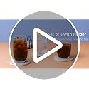 Absorbent Ceramic Drink Coasters Set with Holder - 4-Inch Non-Slip Cork Base