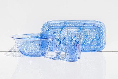 Abode Homewares Aegean 23 oz Durable Acrylic Jumbo Drinking Glasses, Shatter-Resistant and Dishwasher-Safe Indoor/Outdoor Drinkware, Ideal for Water, Iced Tea, Juice, and Cocktails - Blue - Set of 6