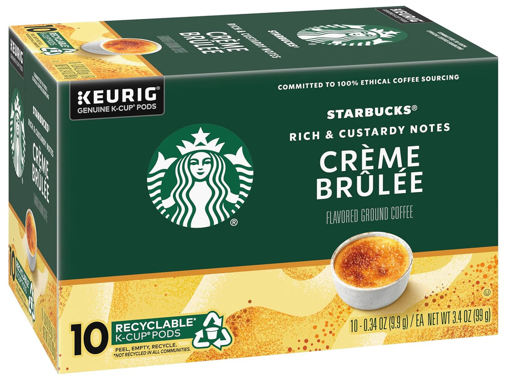 Starbucks Crème Brulée Coffee Pods - Blonde Roast for Keurig Brewers, 10 Count | Pack of 2