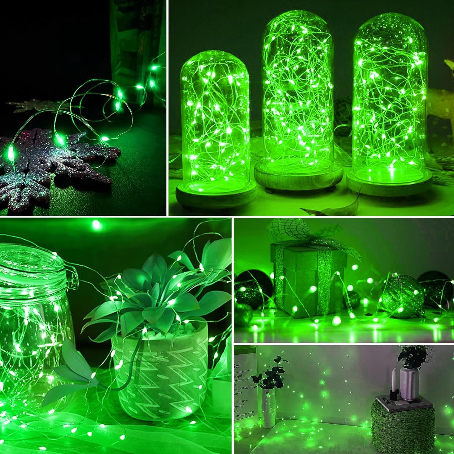 AIKEI LED Fairy Lights - 6 Pack Battery Operated Mini String Lights | Waterproof 7ft 20 LED for Weddings, Parties, and Christmas Decor