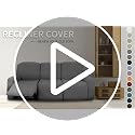 4-Piece Stretch Recliner Chair Covers - Jacquard Fabric with Pocket