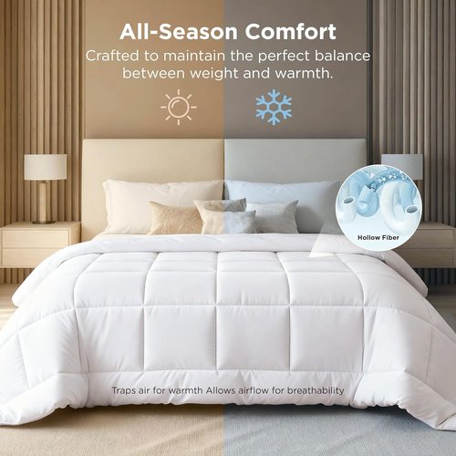 Bedsure Comforter Duvet Insert - Oversized King Size, All-Season GentleSoft Down Alternative, White 116 x 98 Inches